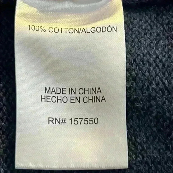 Tahari Men’s Sweater Sz XXL Navy 100% Cotton Long Sleeve Mock Neck Front 1/4 Zip - Picture 8 of 11